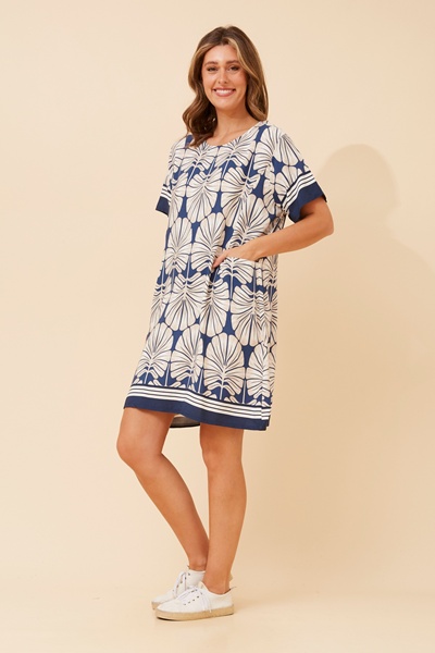 VINE LEAF PRINT SHIFT DRESS