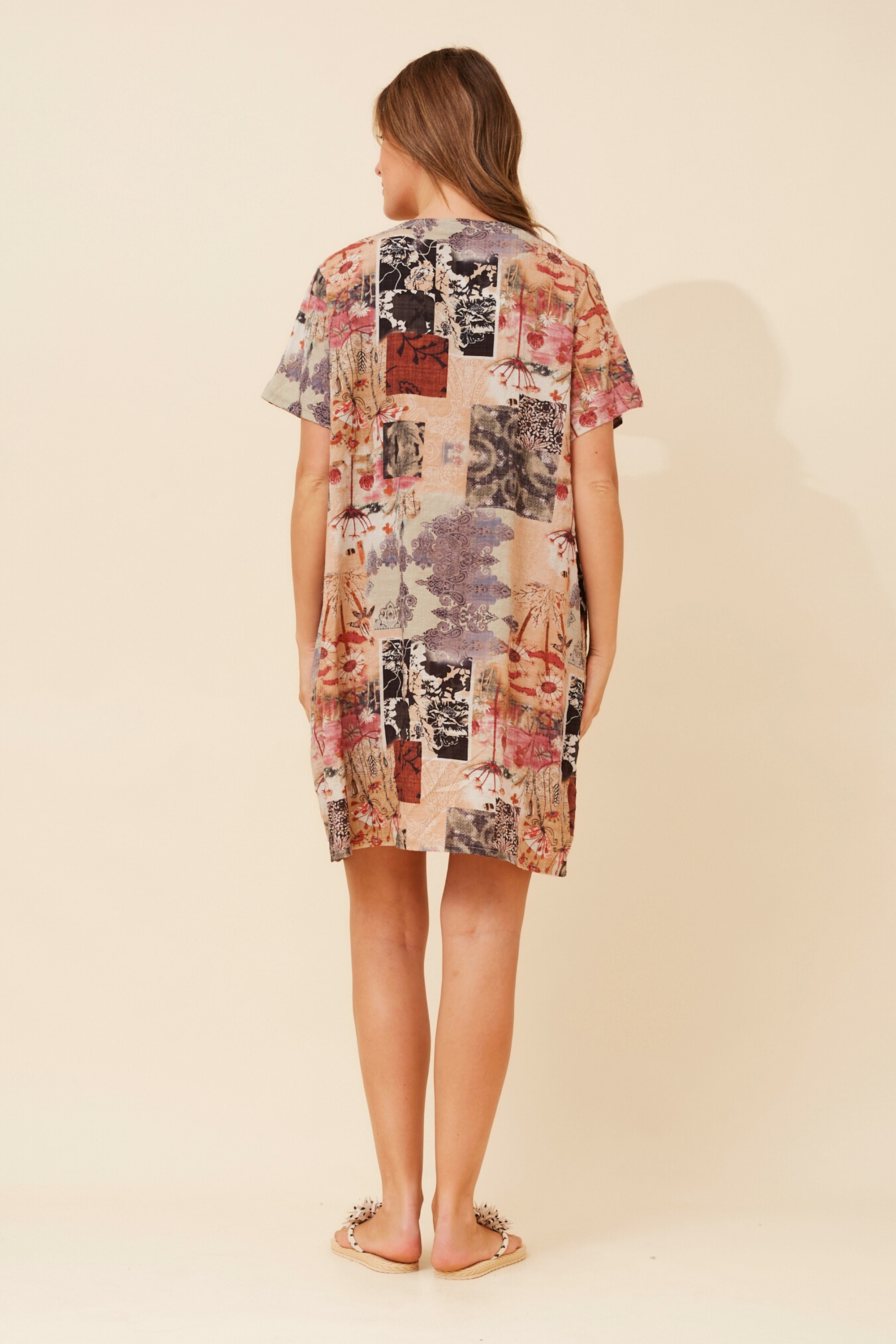 VINE PATCHWORK PRINT DRESS