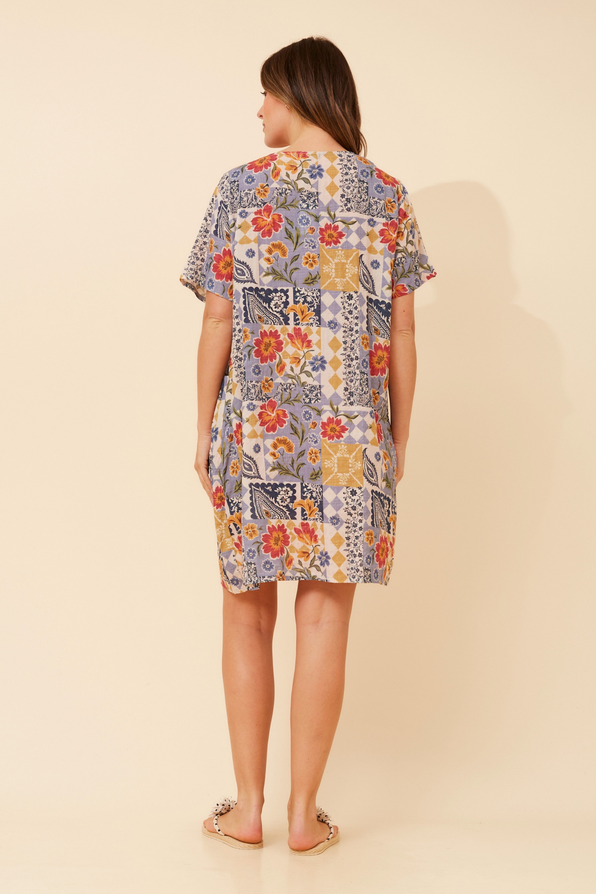 VINE PATCHWORK PRINT DRESS