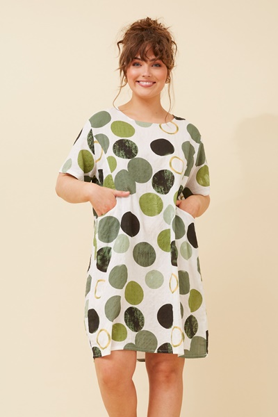 VINE POLKA DOT SHIFT DRESS