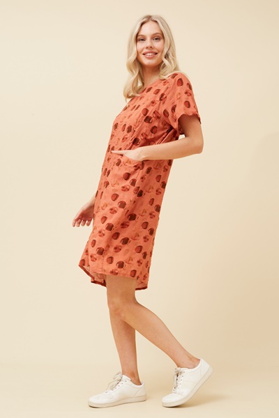 VINE POLKA DOT SHIFT DRESS