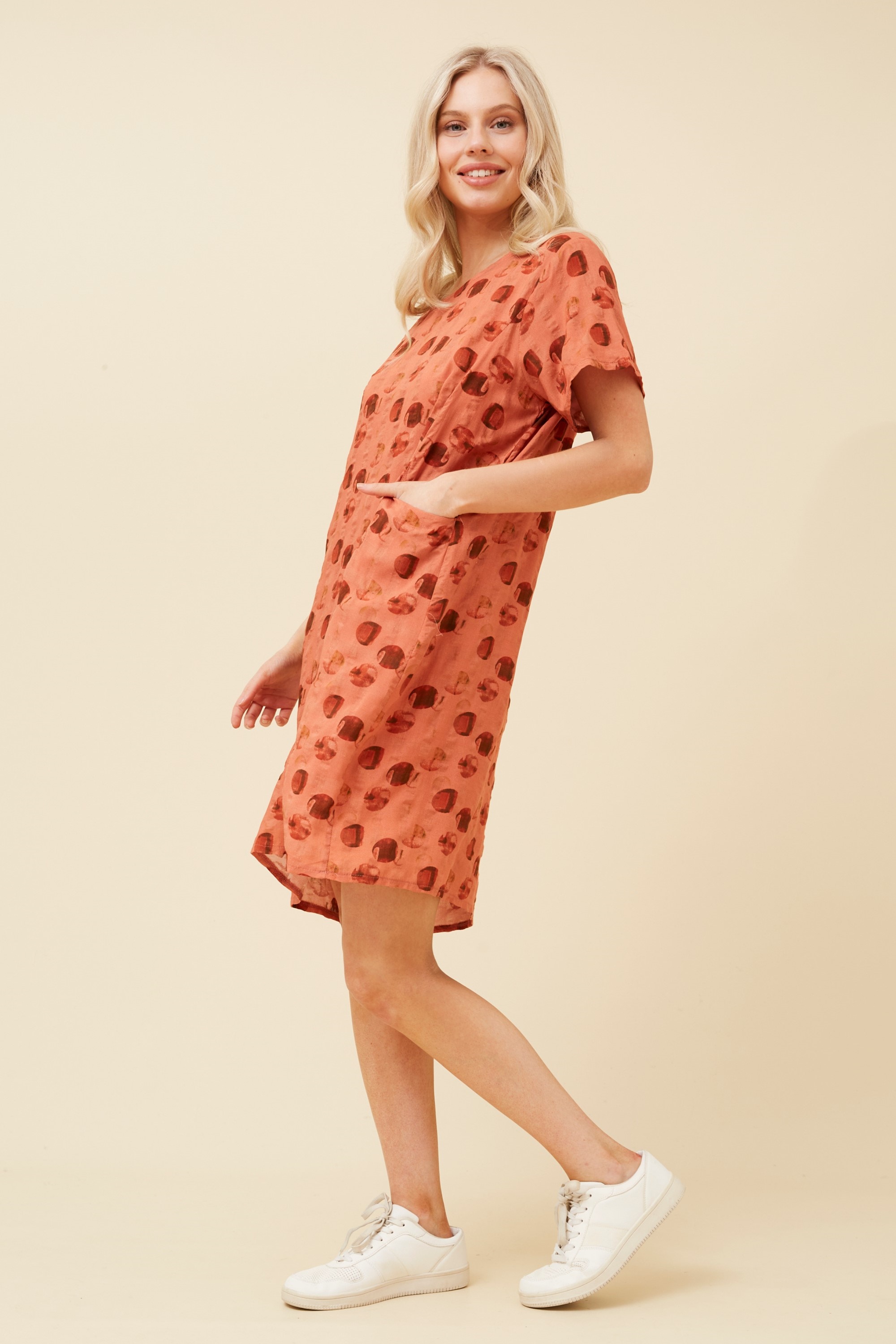 VINE POLKA DOT SHIFT DRESS