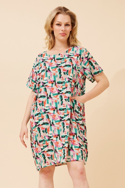 VINE PRINTED SHIFT DRESS