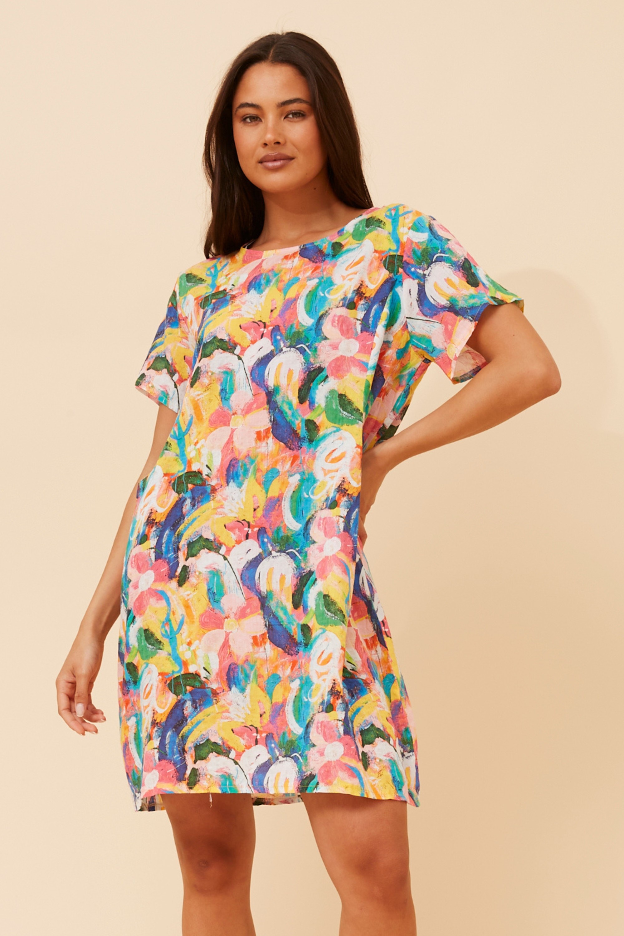 VINE PRINTED SHIFT DRESS