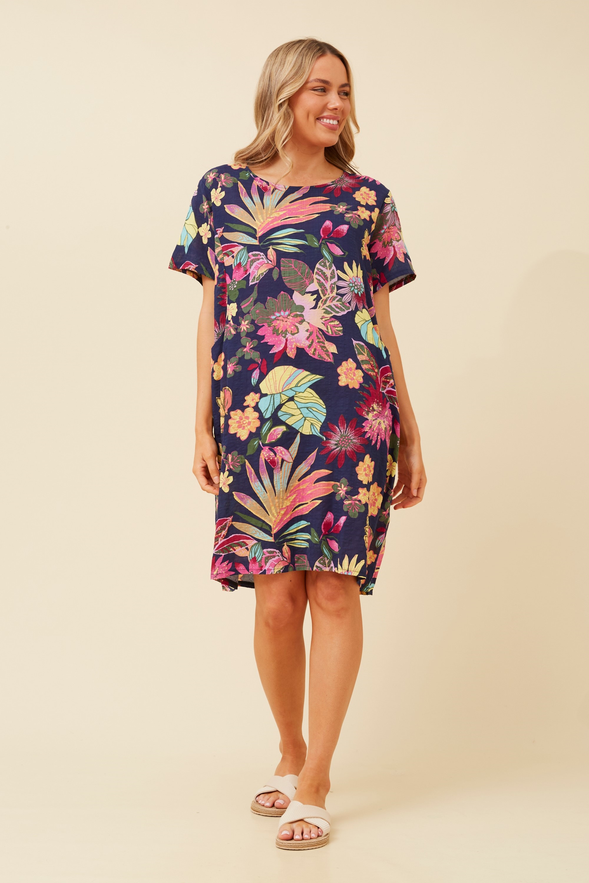 VINE TROPICAL PRINT DRESS