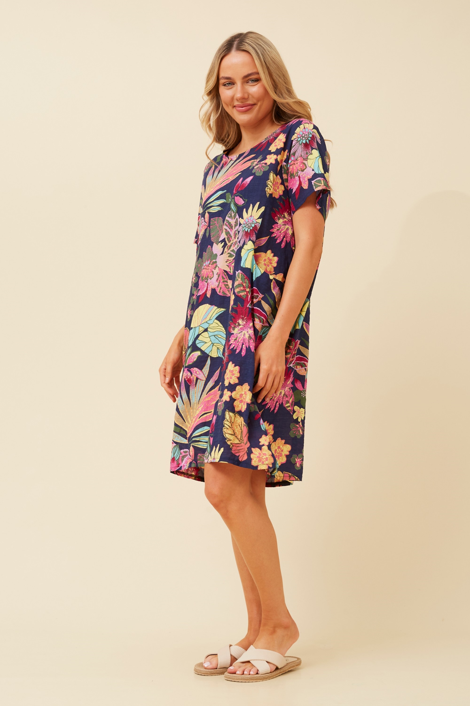 VINE TROPICAL PRINT DRESS