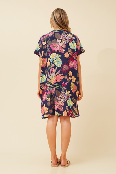 VINE TROPICAL PRINT DRESS