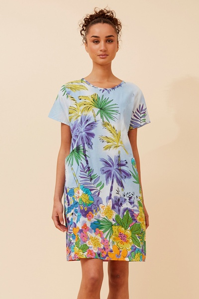 VINE TROPICAL PRINT DRESS