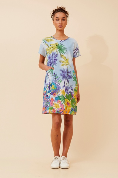 VINE TROPICAL PRINT DRESS