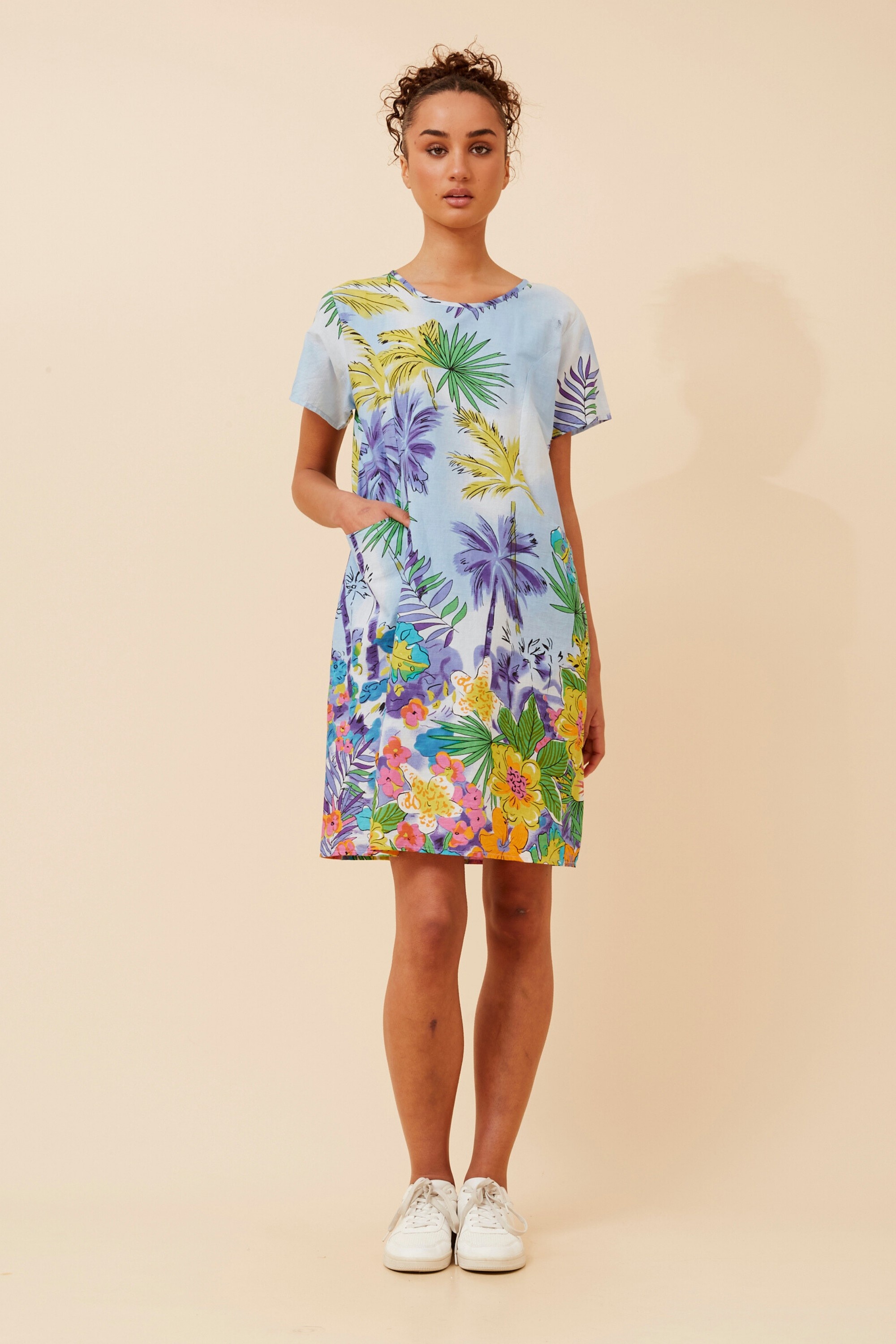 VINE TROPICAL PRINT DRESS