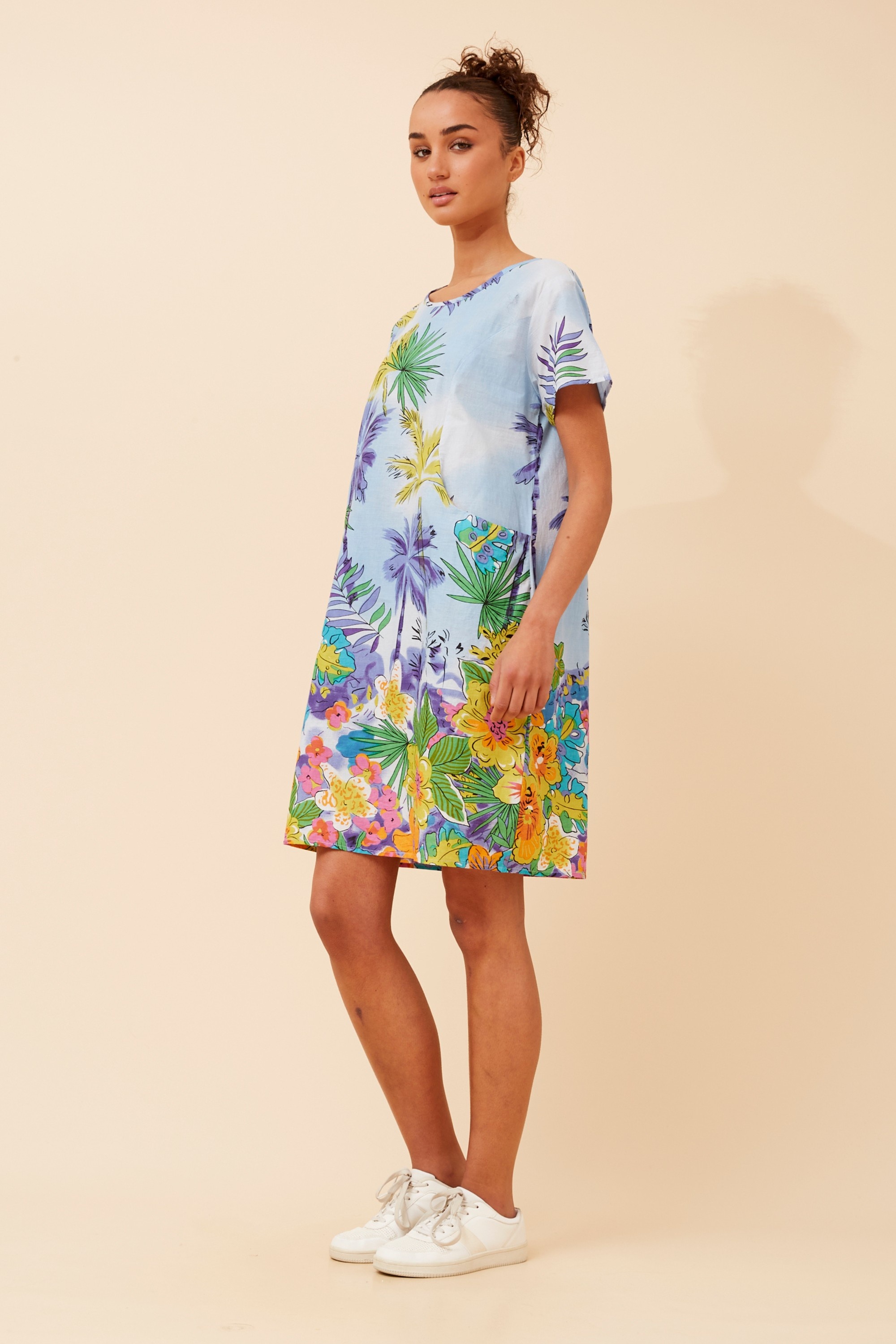 VINE TROPICAL PRINT DRESS