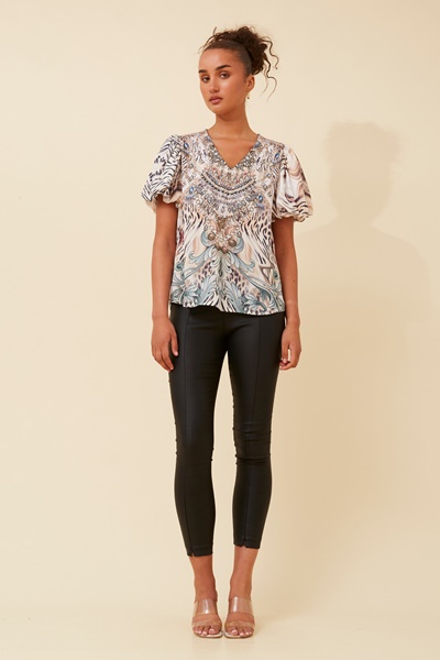 VIOLETA ANIMAL PRINT BLOUSE