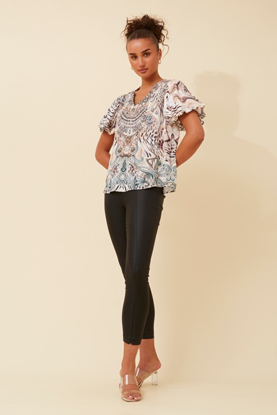 VIOLETA ANIMAL PRINT BLOUSE