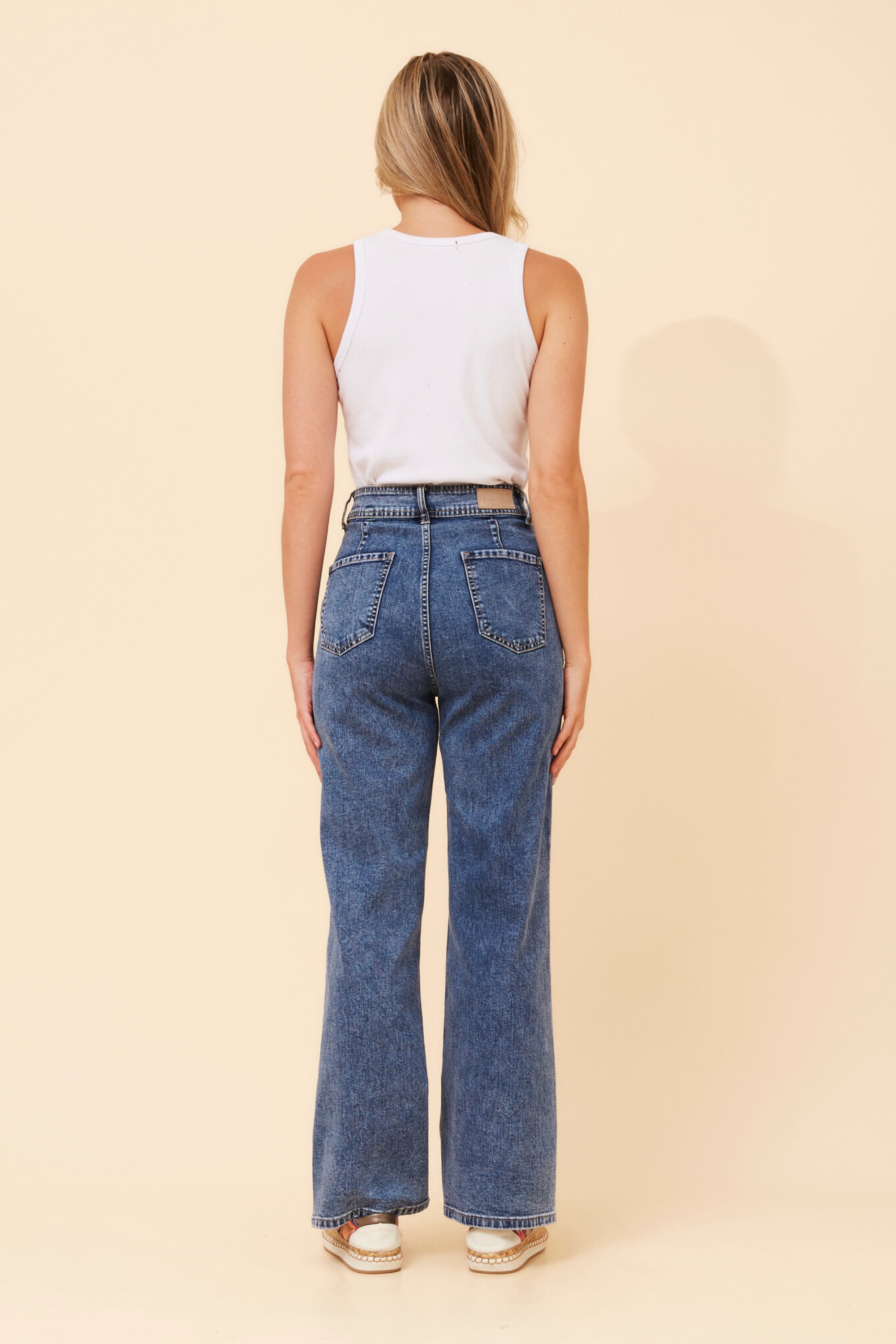 VIONA WIDE LEG DENIM PANTS