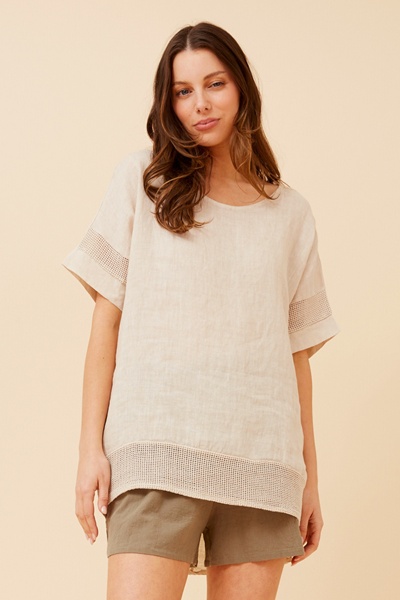 VIVALDA SOLID LINEN TOP
