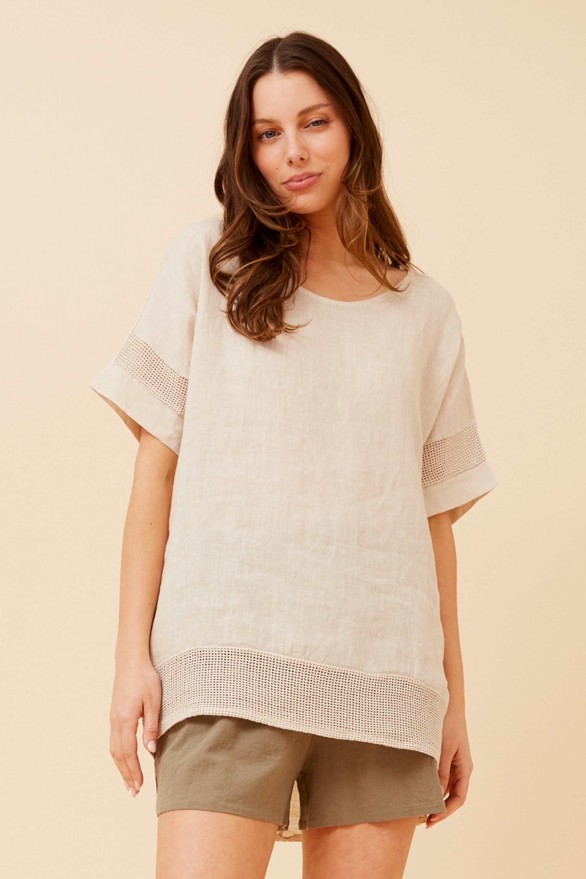 VIVALDA SOLID LINEN TOP