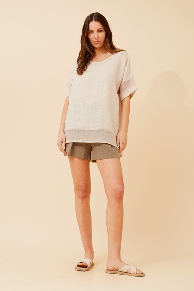 VIVALDA SOLID LINEN TOP