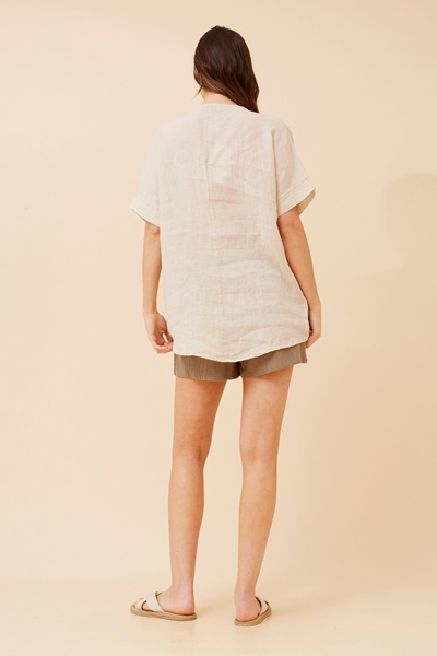 VIVALDA SOLID LINEN TOP