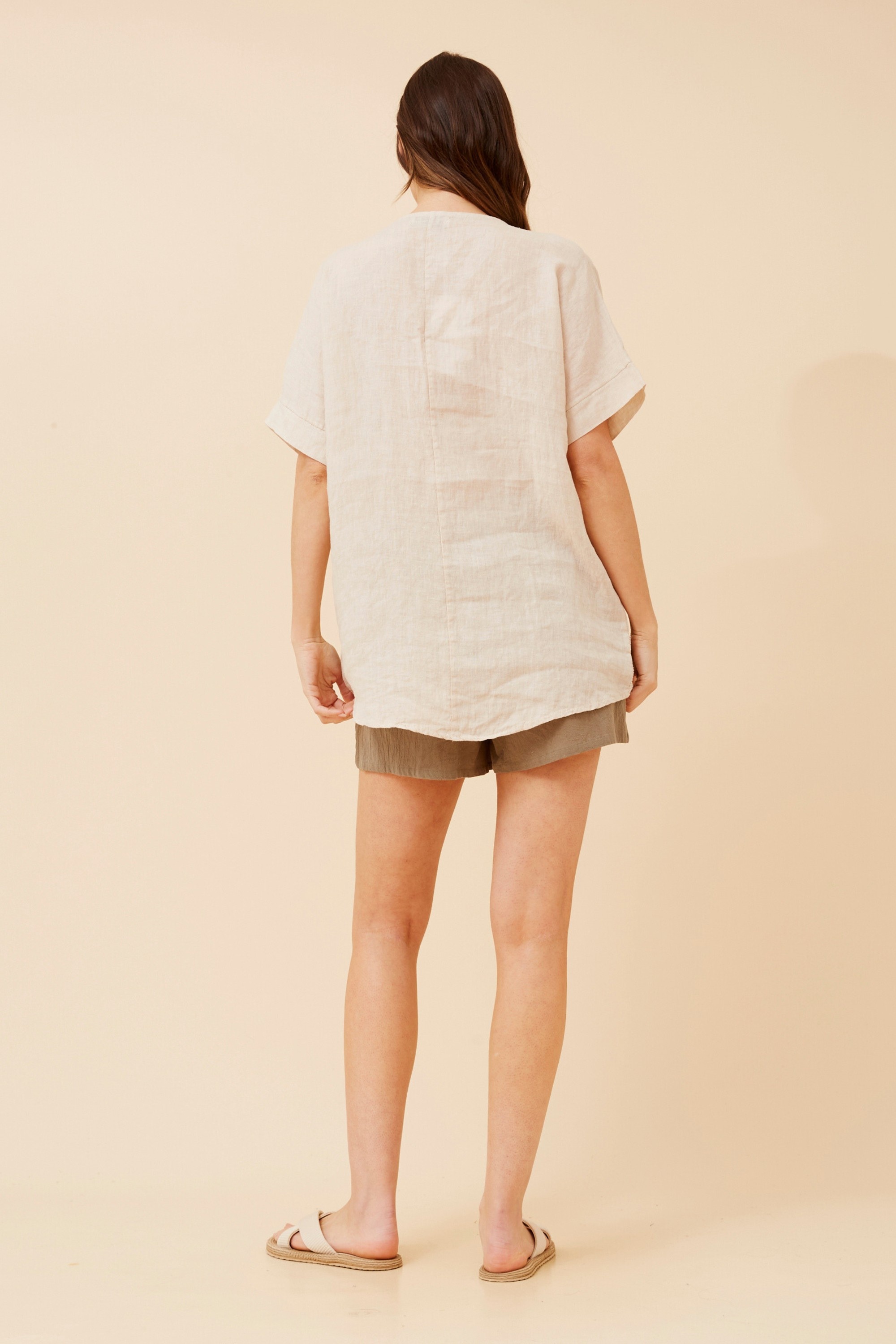 VIVALDA SOLID LINEN TOP