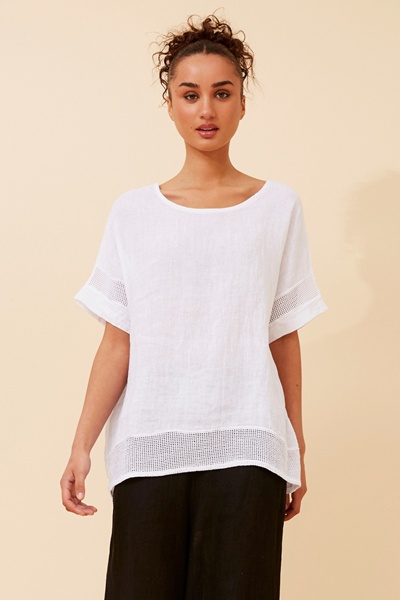 VIVALDA SOLID LINEN TOP