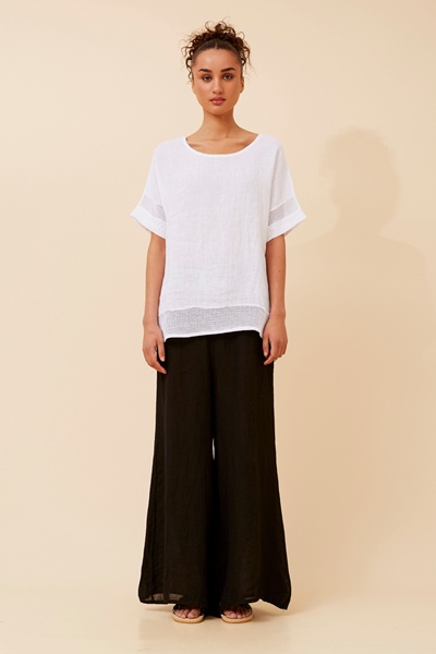 VIVALDA SOLID LINEN TOP