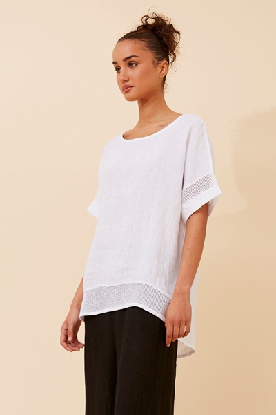 VIVALDA SOLID LINEN TOP