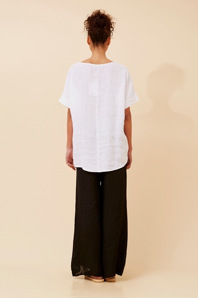 VIVALDA SOLID LINEN TOP