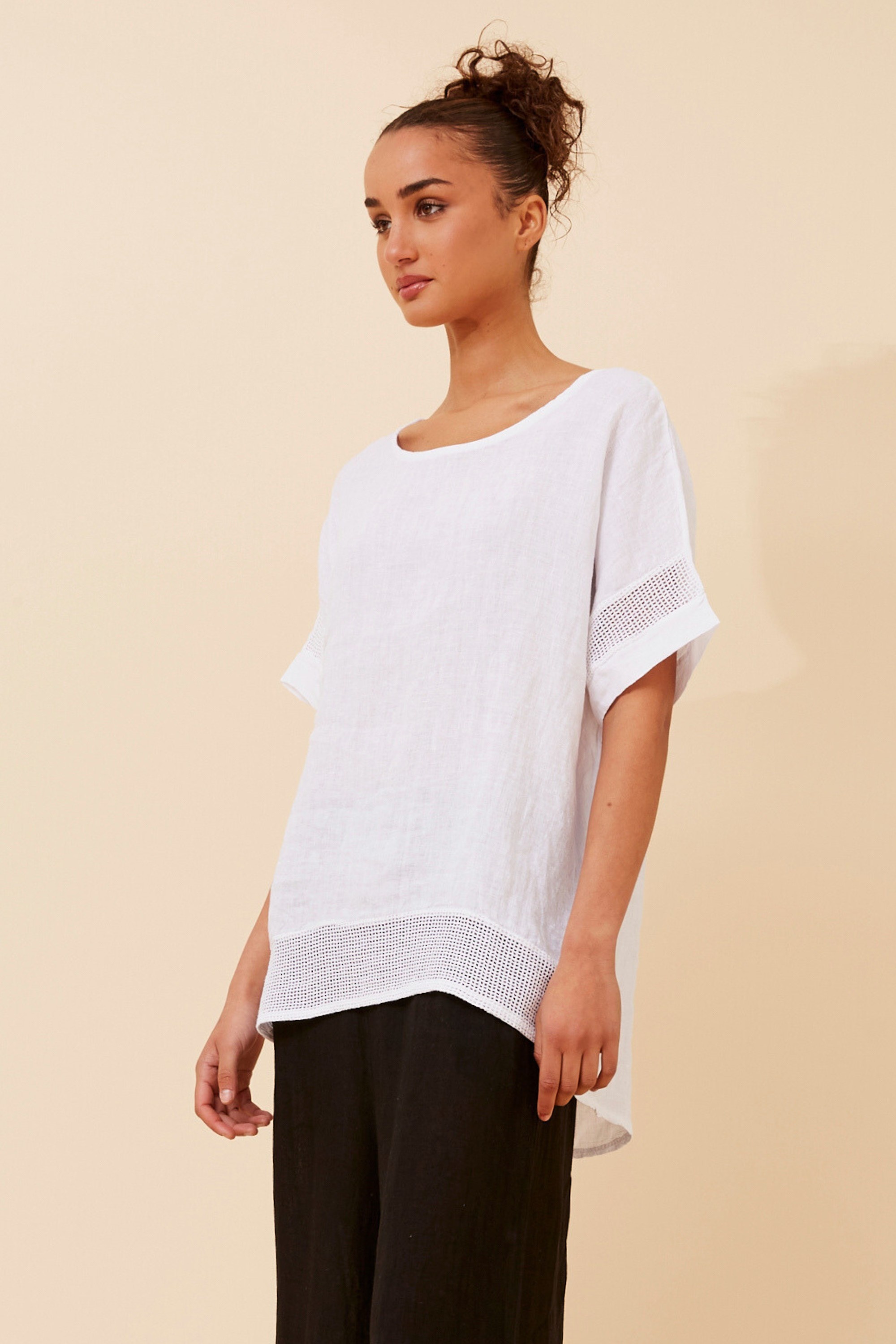 VIVALDA SOLID LINEN TOP