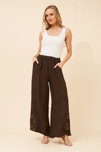 WALTER LINEN WIDE LEG PANTS