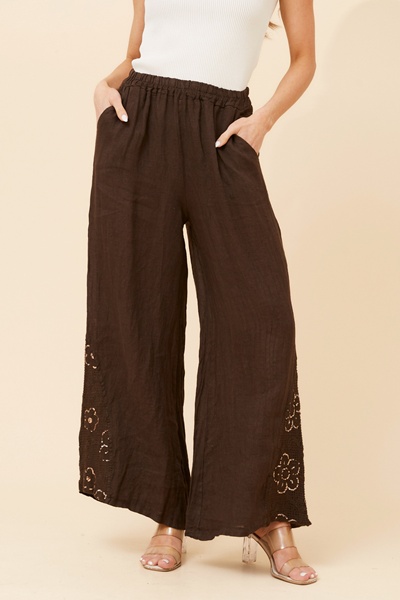 WALTER LINEN WIDE LEG PANTS