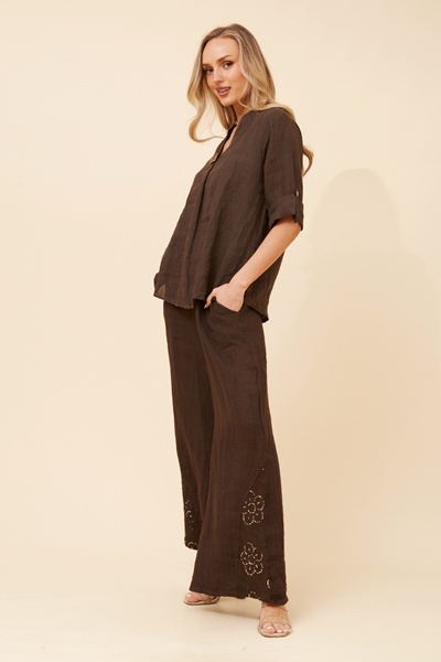 WALTER LINEN WIDE LEG PANTS