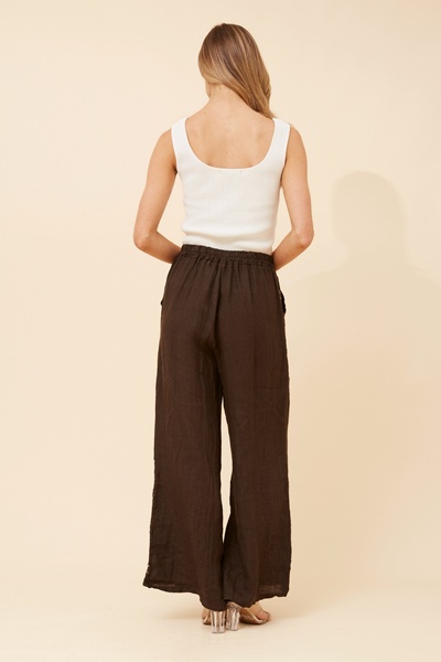WALTER LINEN WIDE LEG PANTS