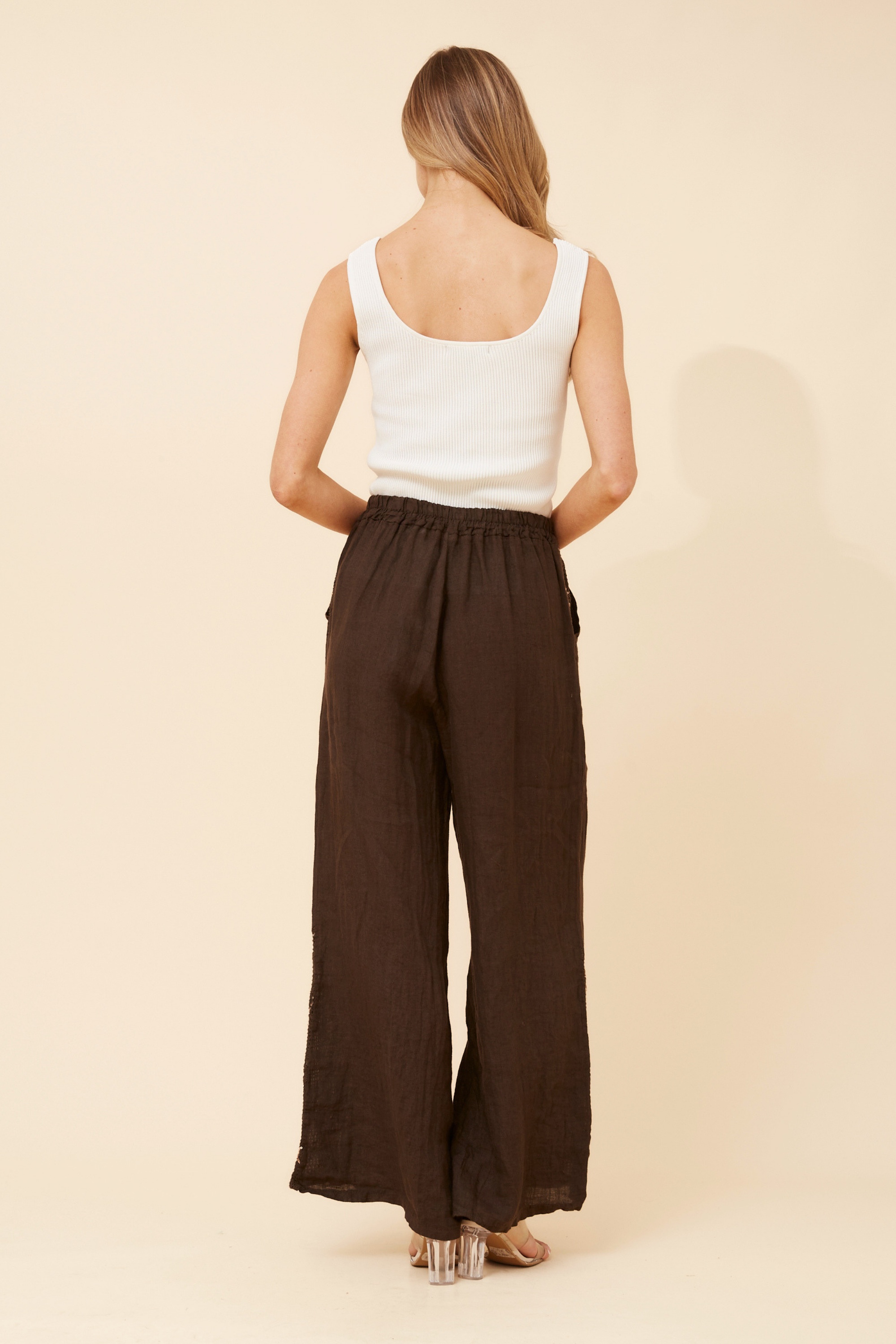 WALTER LINEN WIDE LEG PANTS