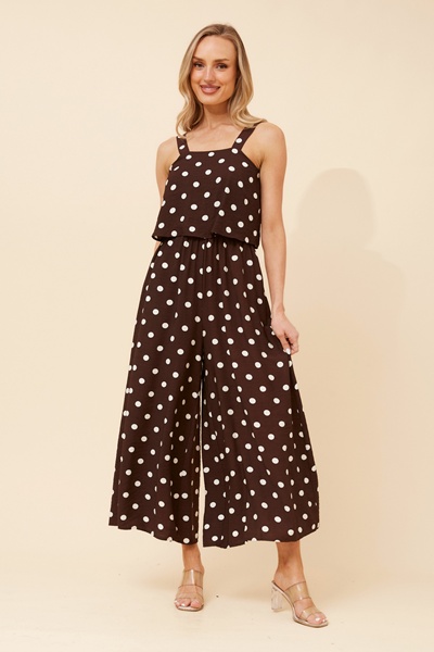 WAYUN POLKA DOT PRINT JUMPSUIT