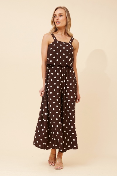 WAYUN POLKA DOT PRINT JUMPSUIT