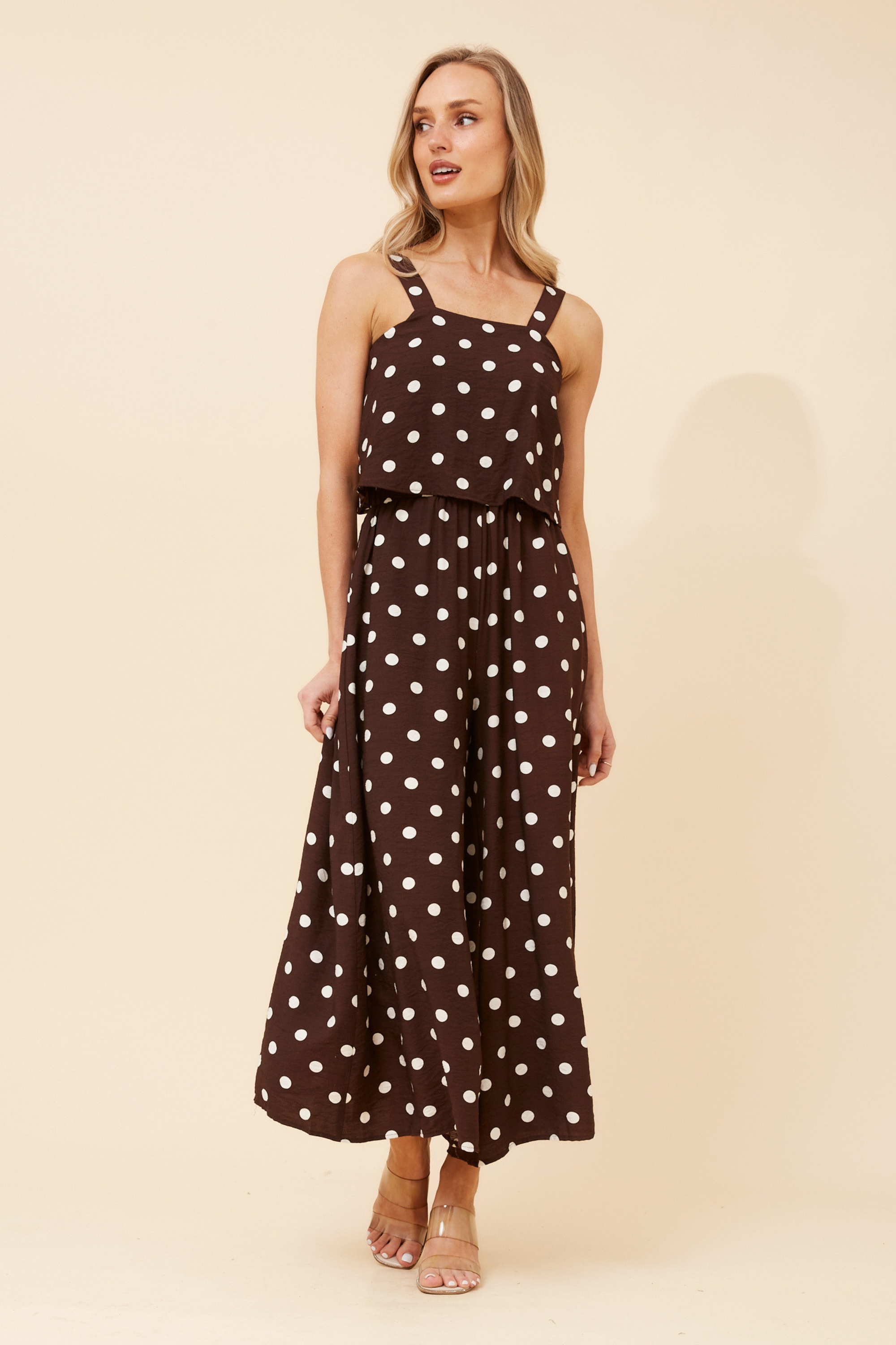 WAYUN POLKA DOT PRINT JUMPSUIT