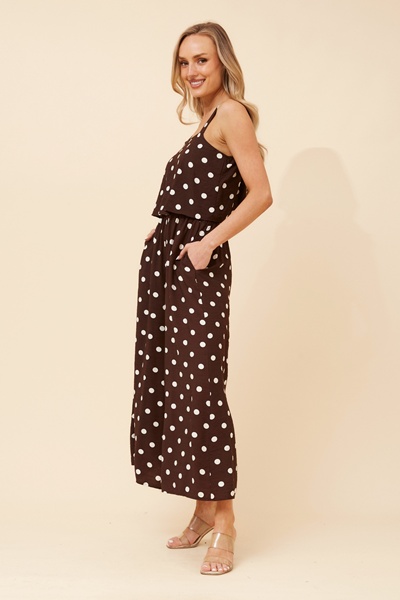 WAYUN POLKA DOT PRINT JUMPSUIT