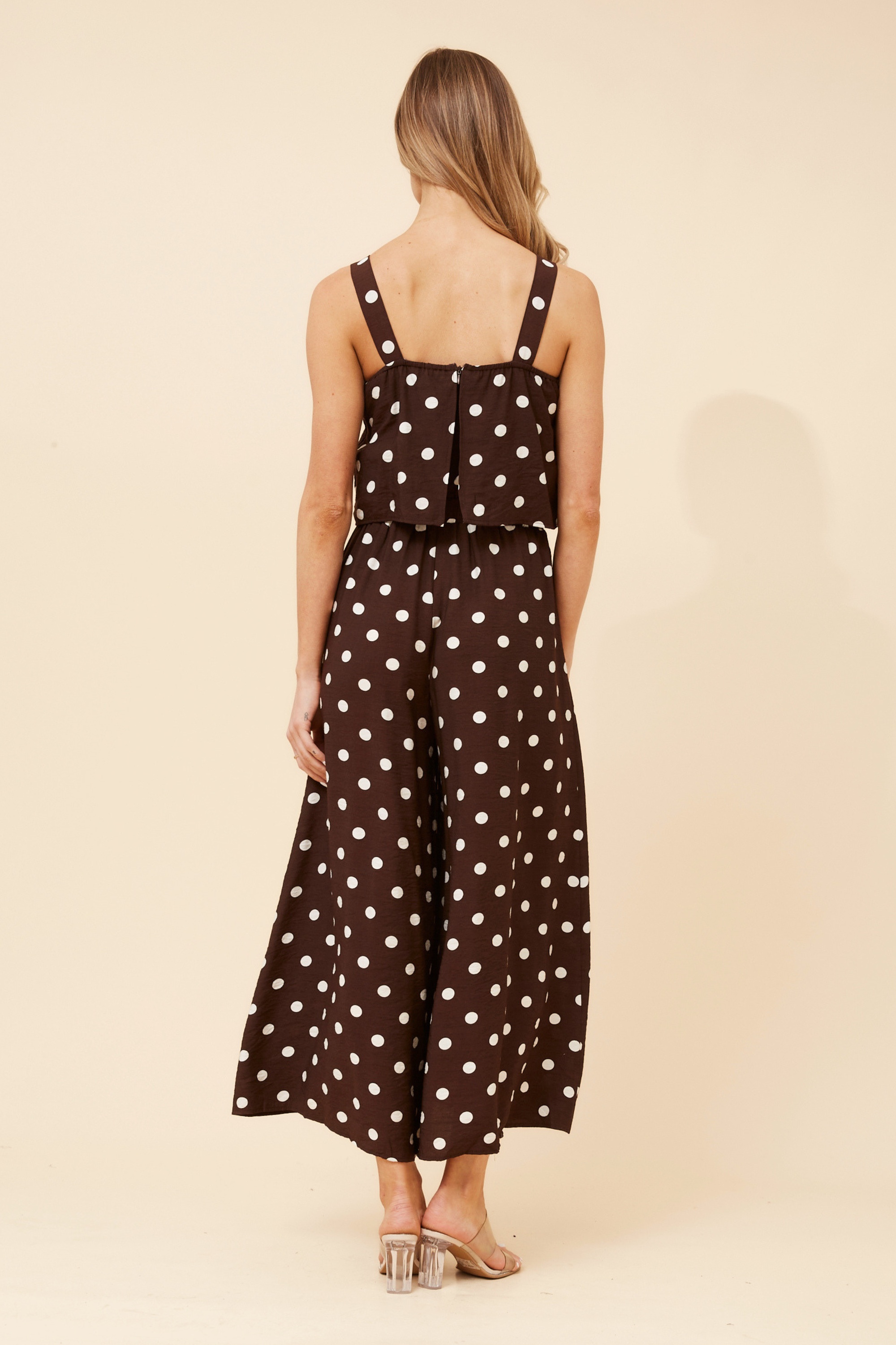 WAYUN POLKA DOT PRINT JUMPSUIT
