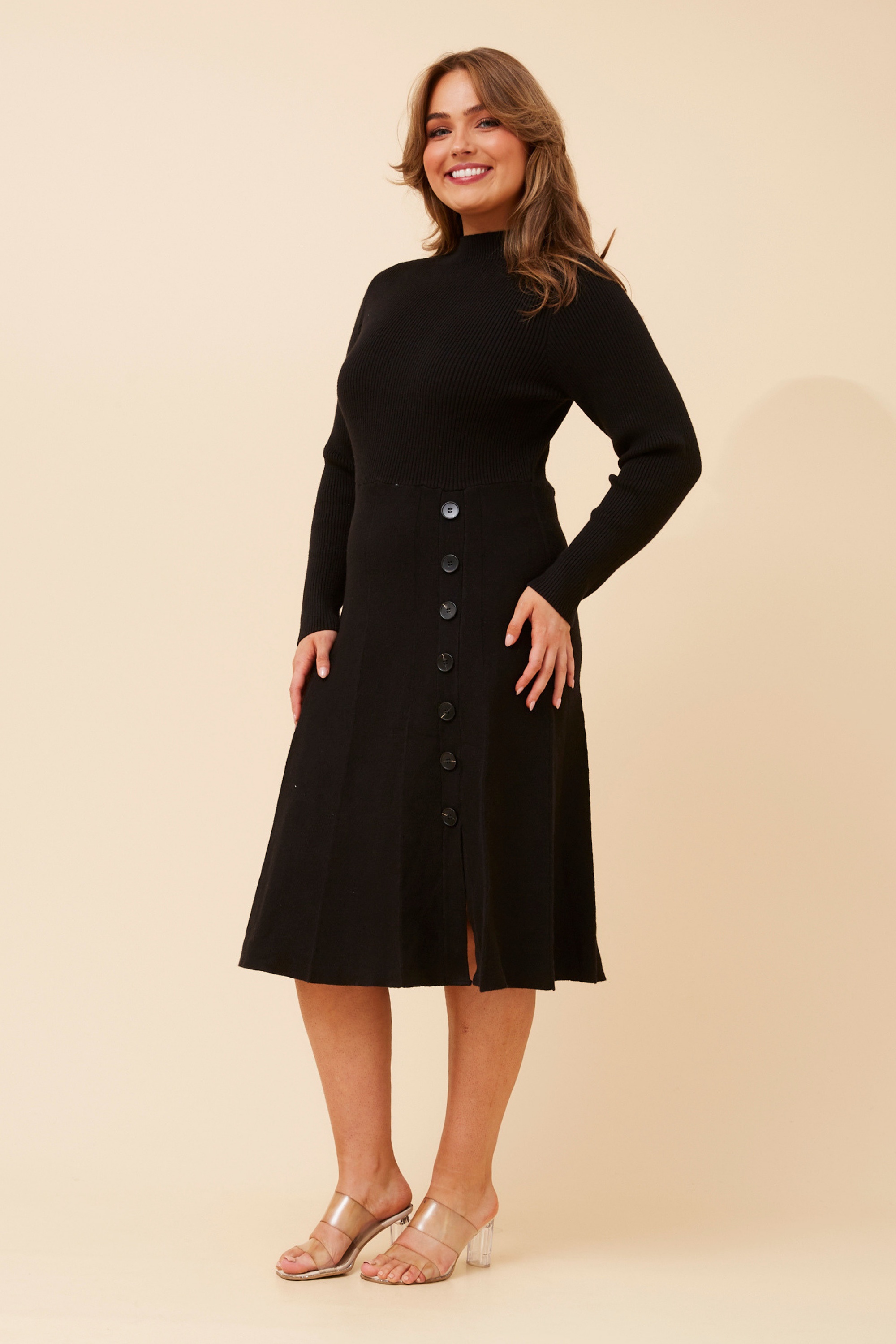 WELDA SOLID KNIT DRESS