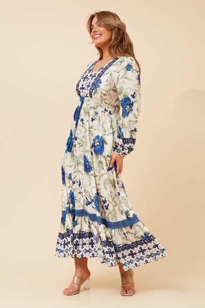 WESLIE BORDER PRINT MAXI DRESS