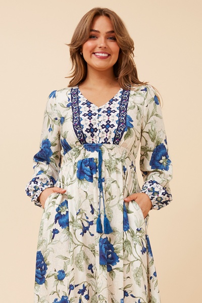 WESLIE BORDER PRINT MAXI DRESS