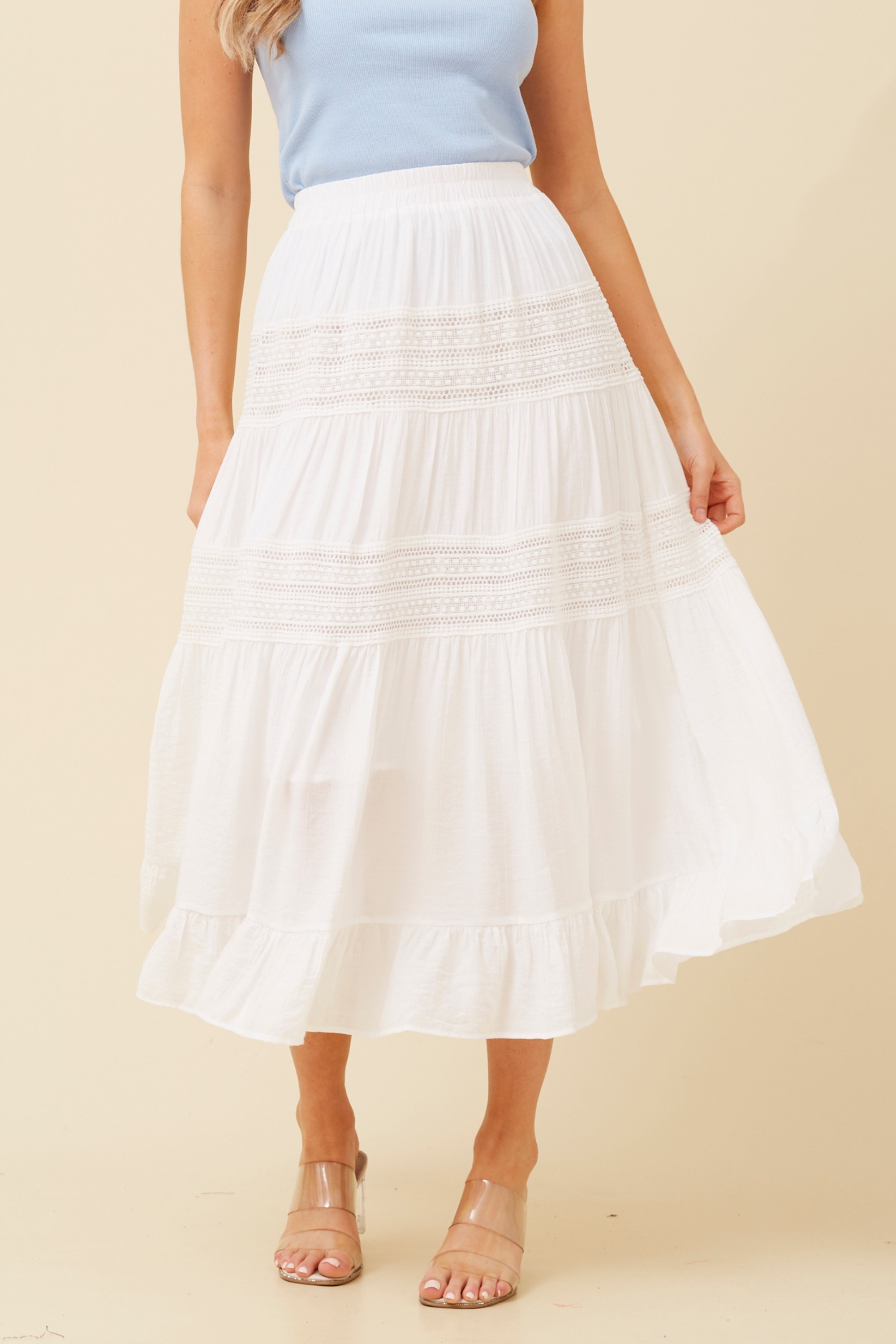 WESTON CROCHET MIDI SKIRT