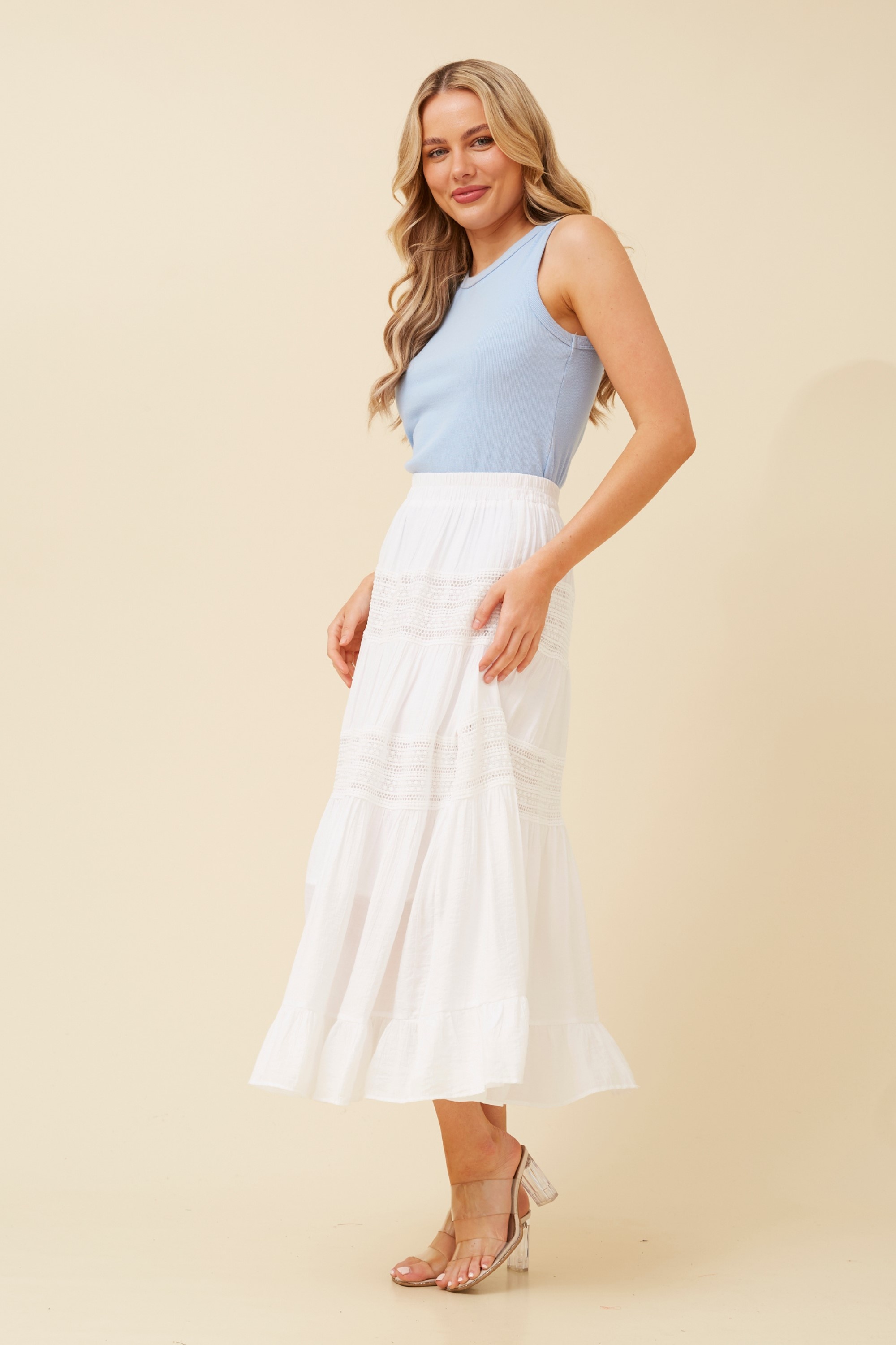 WESTON CROCHET MIDI SKIRT
