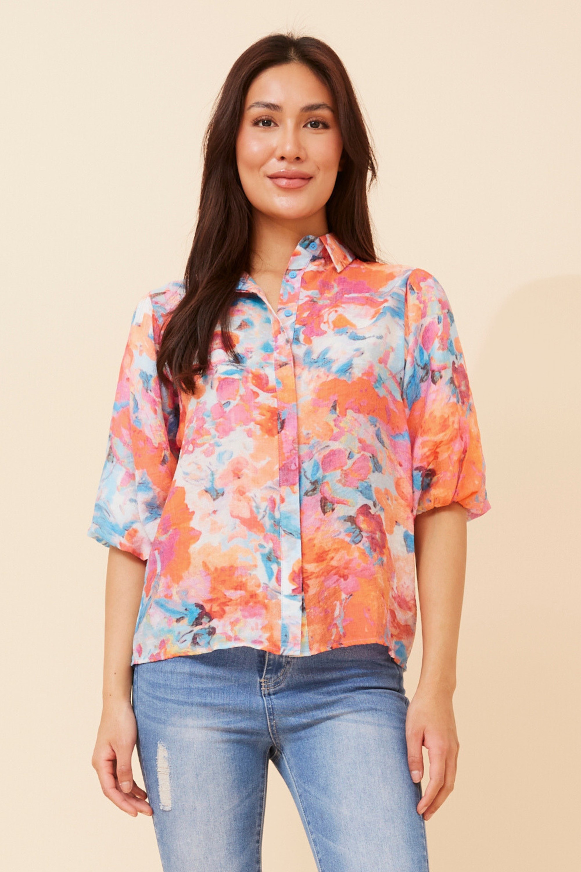 WILKIE ABSTRACT PRINT BLOUSE
