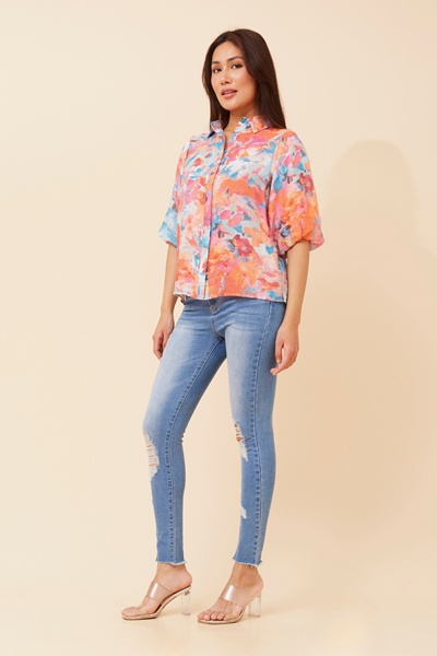 WILKIE ABSTRACT PRINT BLOUSE