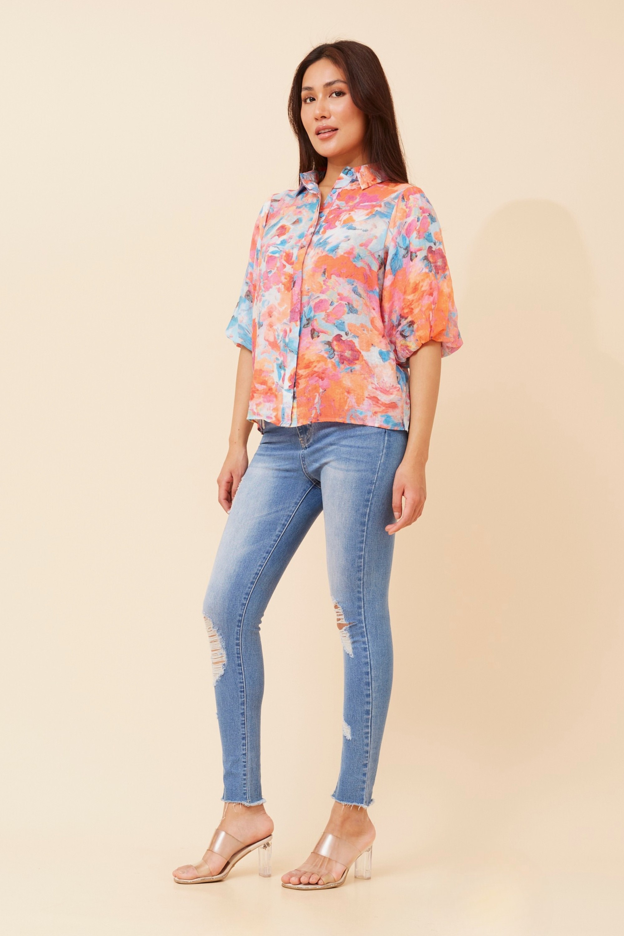 WILKIE ABSTRACT PRINT BLOUSE