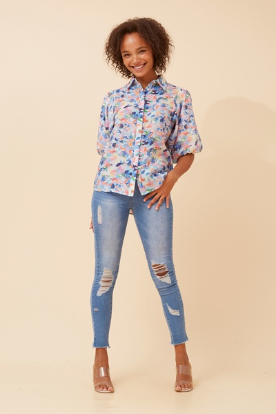 WILKIE ABSTRACT PRINT BLOUSE
