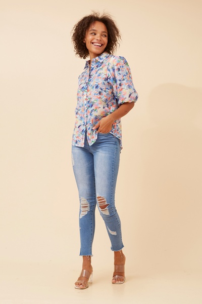 WILKIE ABSTRACT PRINT BLOUSE