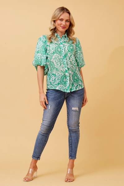 WILKIE BOHO PUFF SLEEVE SHIRT