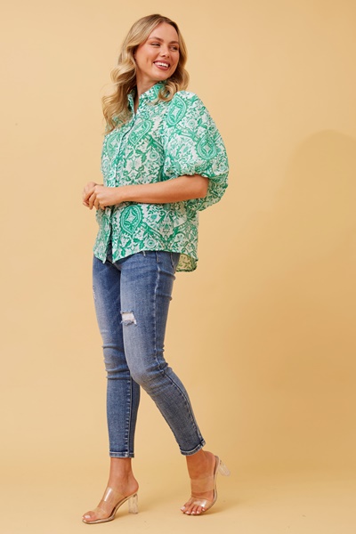 WILKIE BOHO PUFF SLEEVE SHIRT